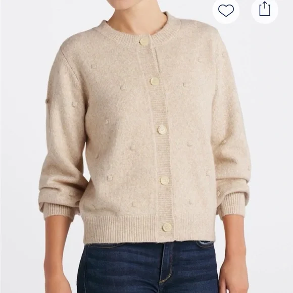 Bobeau Bobbi Jacquard Dot Cardigan - Picture 7 of 8